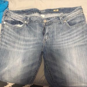Plus size silver jeans